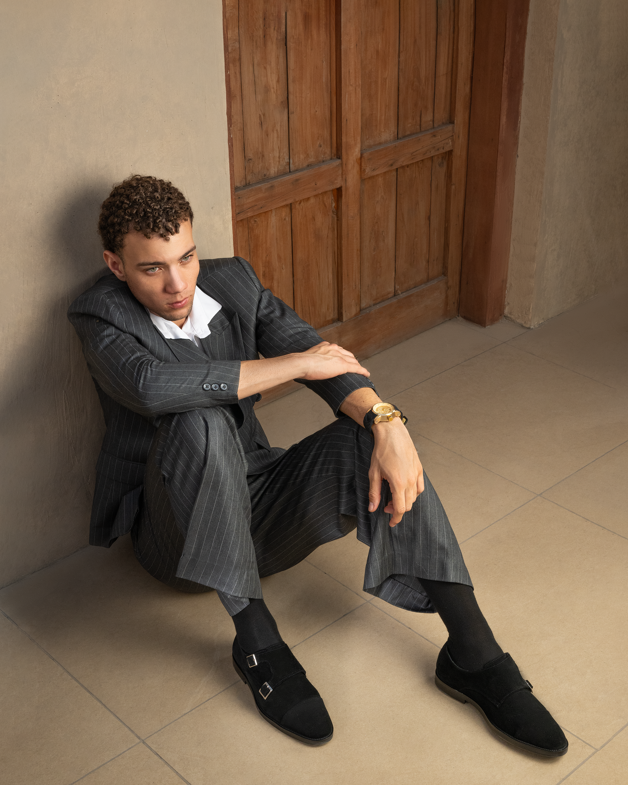 man in moccasin shoes