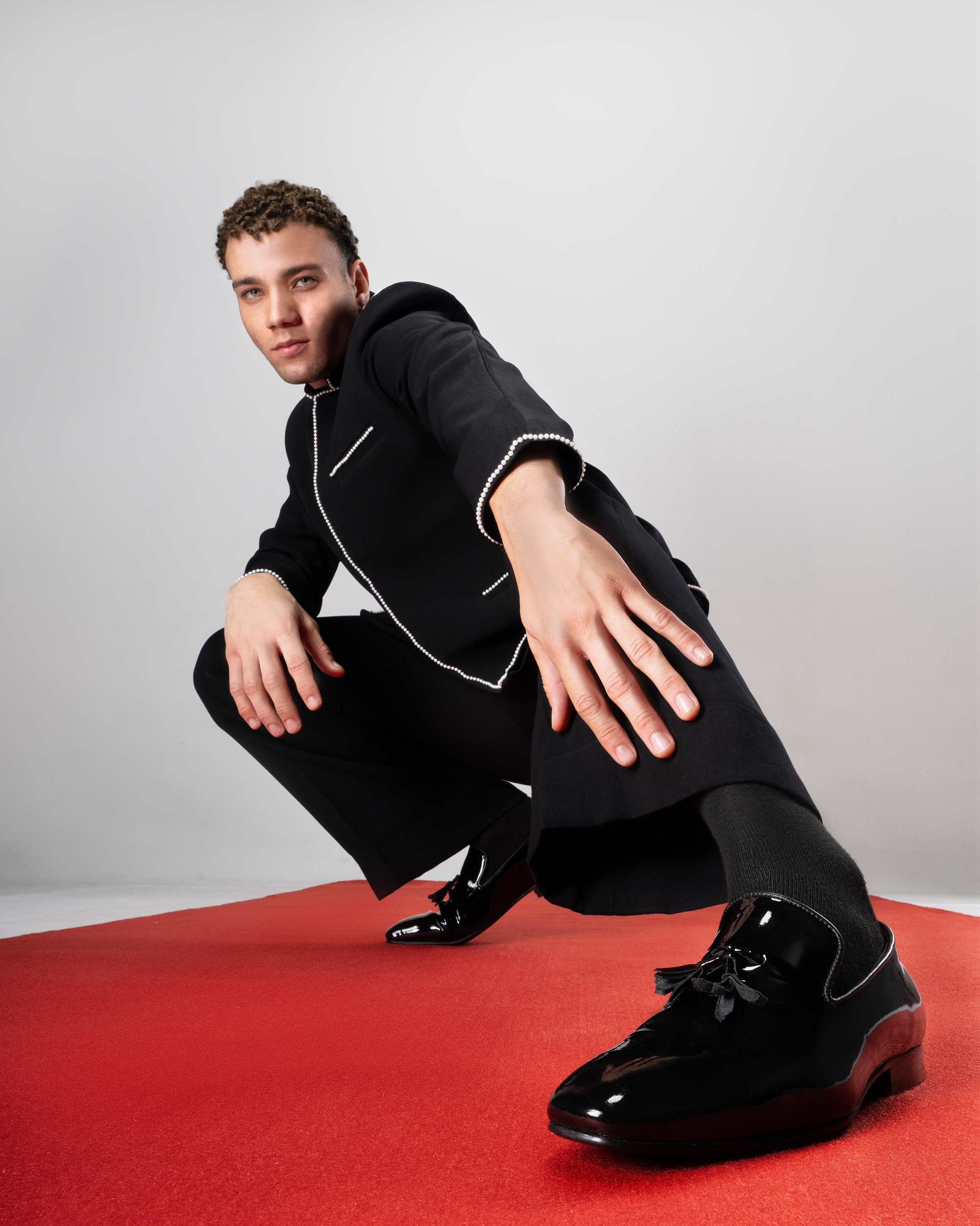 Black Patent Square Toe Slip On