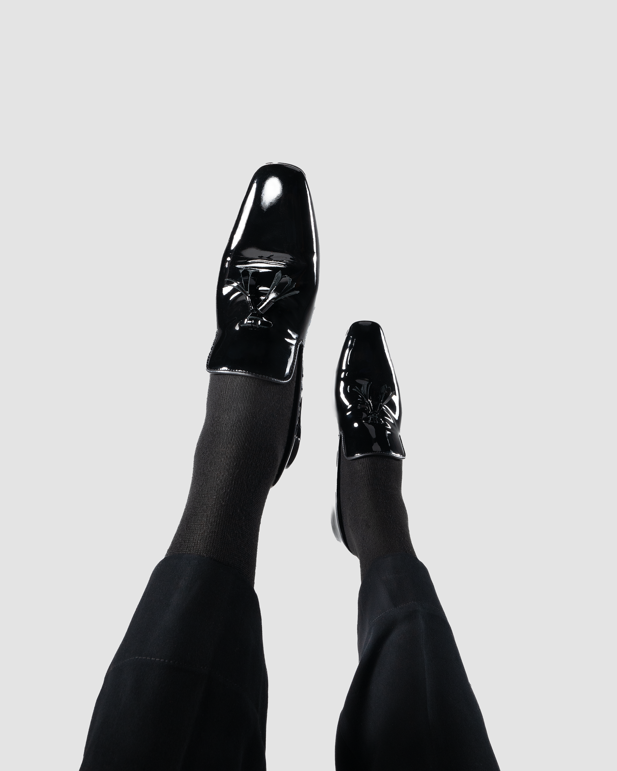 Black Patent Square Toe Slip On