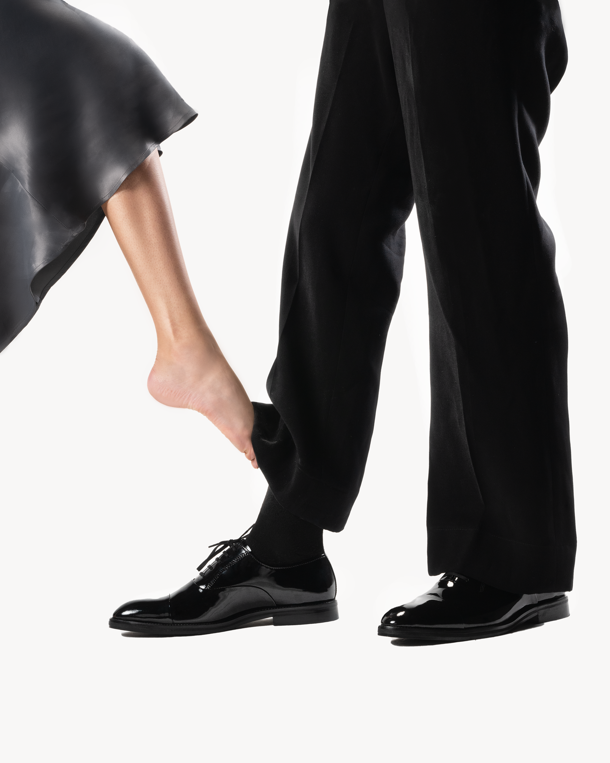 Black Patent Laceups Escort