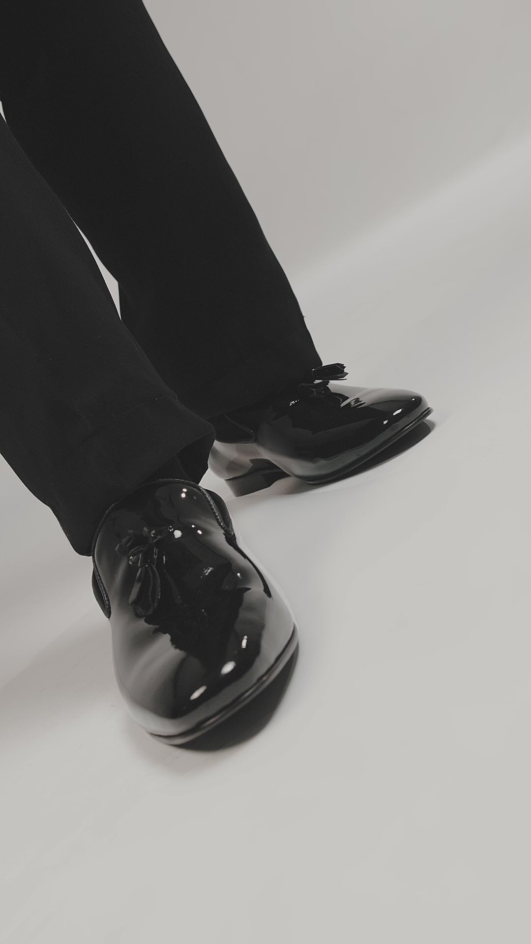 Black Patent Round Toe Slip